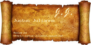 Justus Julianna névjegykártya